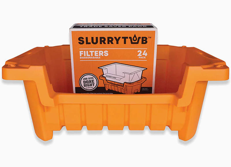  Orange tub with box of 24 SLURRYTUB filters sitting inside